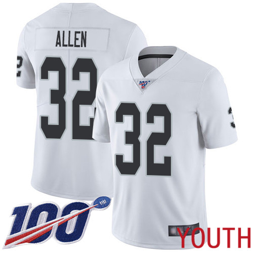 Oakland Raiders Limited White Youth Marcus Allen Road Jersey NFL Football #32 100th Season Vapor Jersey->youth nfl jersey->Youth Jersey